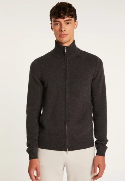 Montagut Vestes Et Cardigans-Gilet zippé cachemire 4 fils - Balthazar 10-Gris foncé