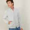 Montagut Vestes Et Cardigans-Gilet zippé cachemire 4 fils - Balthazar 11-Gris clair