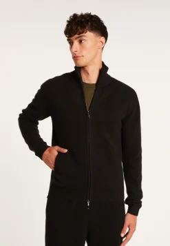 Montagut Vestes Et Cardigans-Gilet zippé cachemire 4 fils - Balthazar 01-Noir