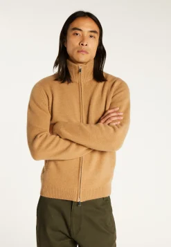 Montagut Vestes Et Cardigans-Gilet zippé cachemire 4 fils - Balthazar 88-Camel