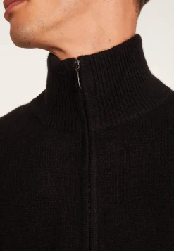 Montagut Vestes Et Cardigans-Gilet zippé cachemire 4 fils - Balthazar 01-Noir