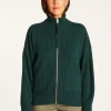 Montagut Les Incontournables-Gilet zippé en cachemire - Agnes duo 21-Vert foncé