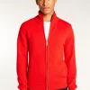 Montagut Vestes Et Cardigans-Gilet zippé en cachemire 6 fils - Elysée duo 52-Rouge