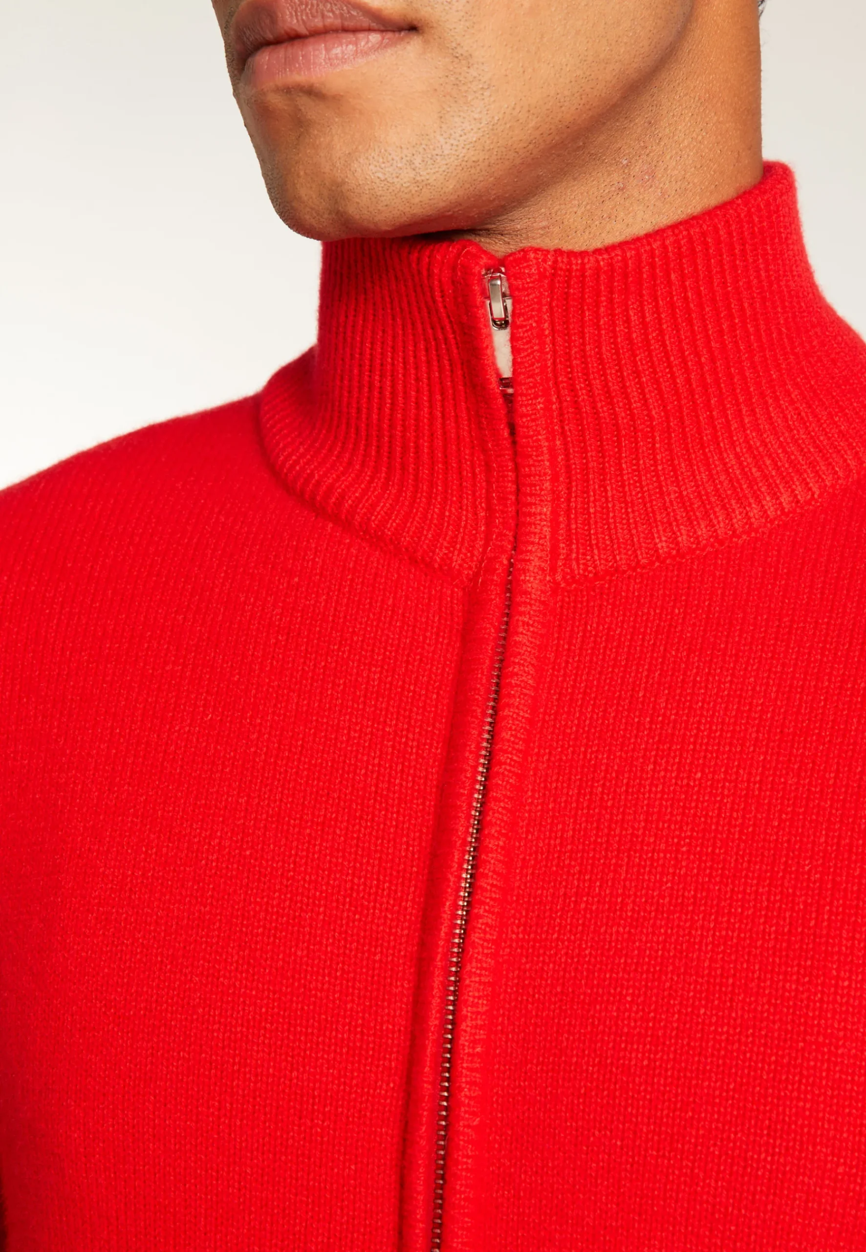 Montagut Vestes Et Cardigans-Gilet zippé en cachemire 6 fils - Elysée duo 52-Rouge