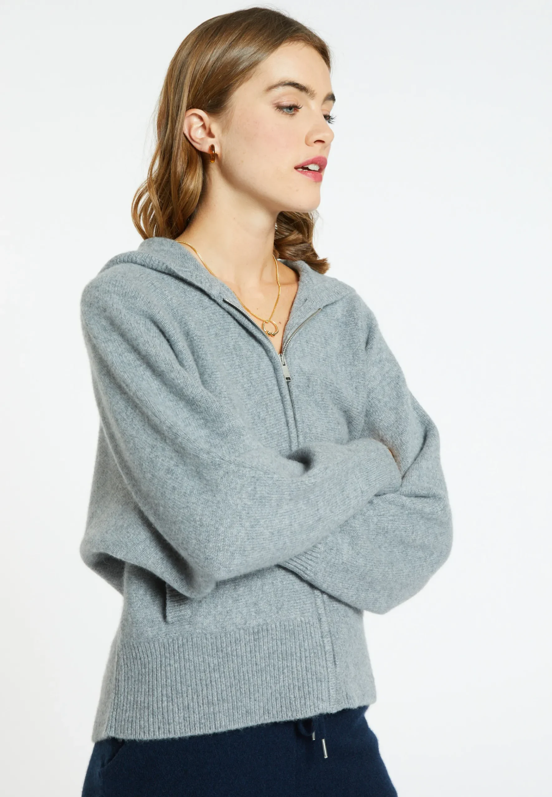 Montagut Vestes Et Cardigans-Gilet zippé en cachemire - Gabien 09-Gris moyen