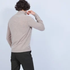 Montagut Vestes Et Cardigans-Gilet zippé en cachemire 2 fils sans poches - Marc Antoine 14-Beige foncé