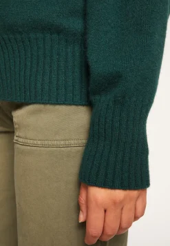 Montagut Les Incontournables-Gilet zippé en cachemire - Agnes duo 21-Vert foncé