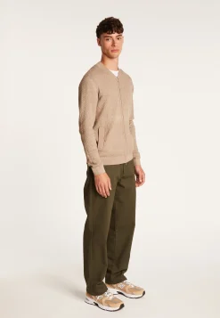 Montagut Vestes Et Cardigans-Gilet zippé en coton cachemire - Hiro 14-Beige foncé