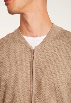Montagut Vestes Et Cardigans-Gilet zippé en coton cachemire - Hiro 14-Beige foncé
