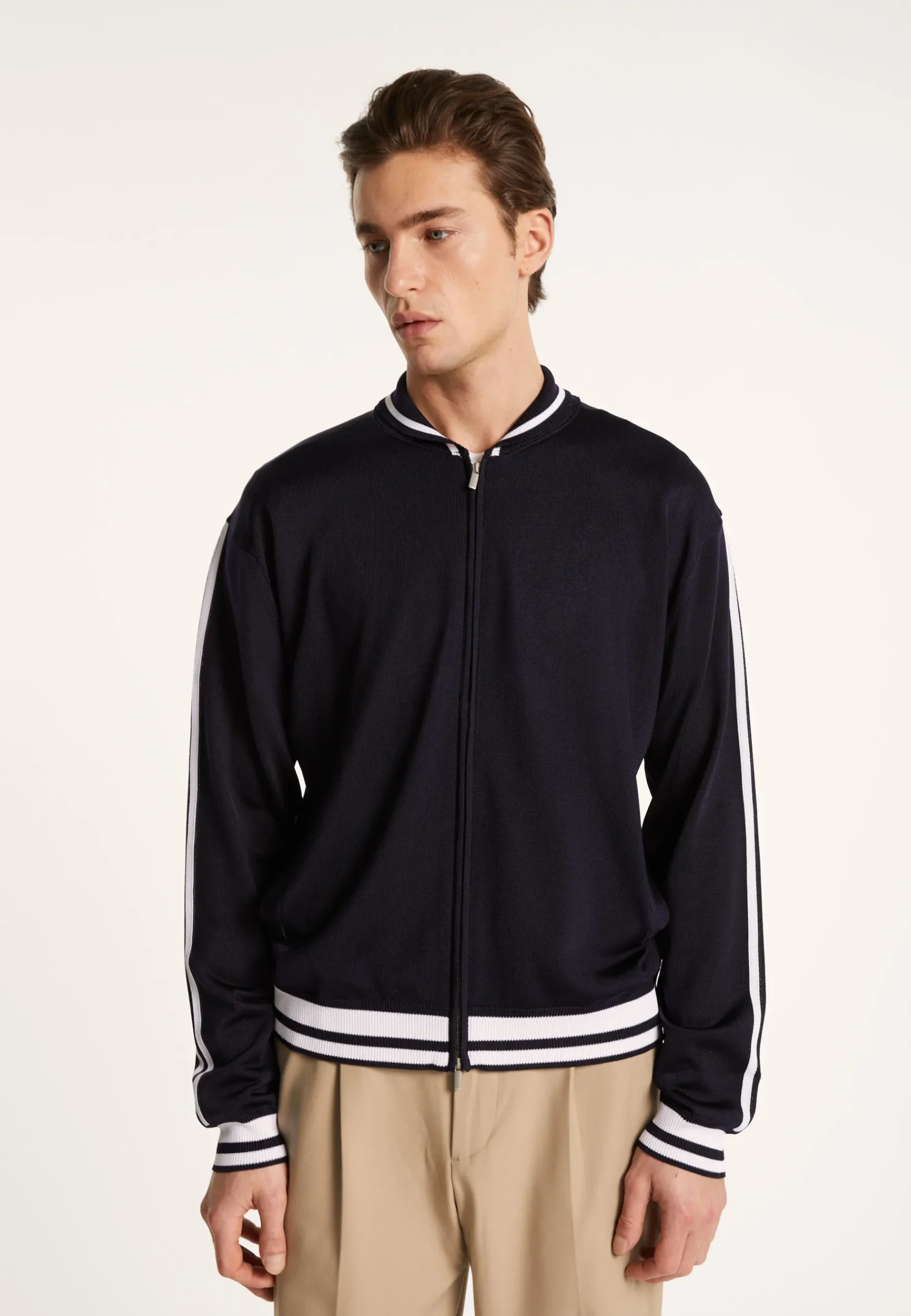 Montagut Vestes Et Cardigans-Gilet zippé en Fil Lumière - Paddy 05-Bleu marine
