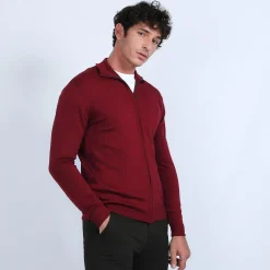 Montagut Vestes Et Cardigans-Gilet zippé en laine mérinos - Estian 51-Bordeaux