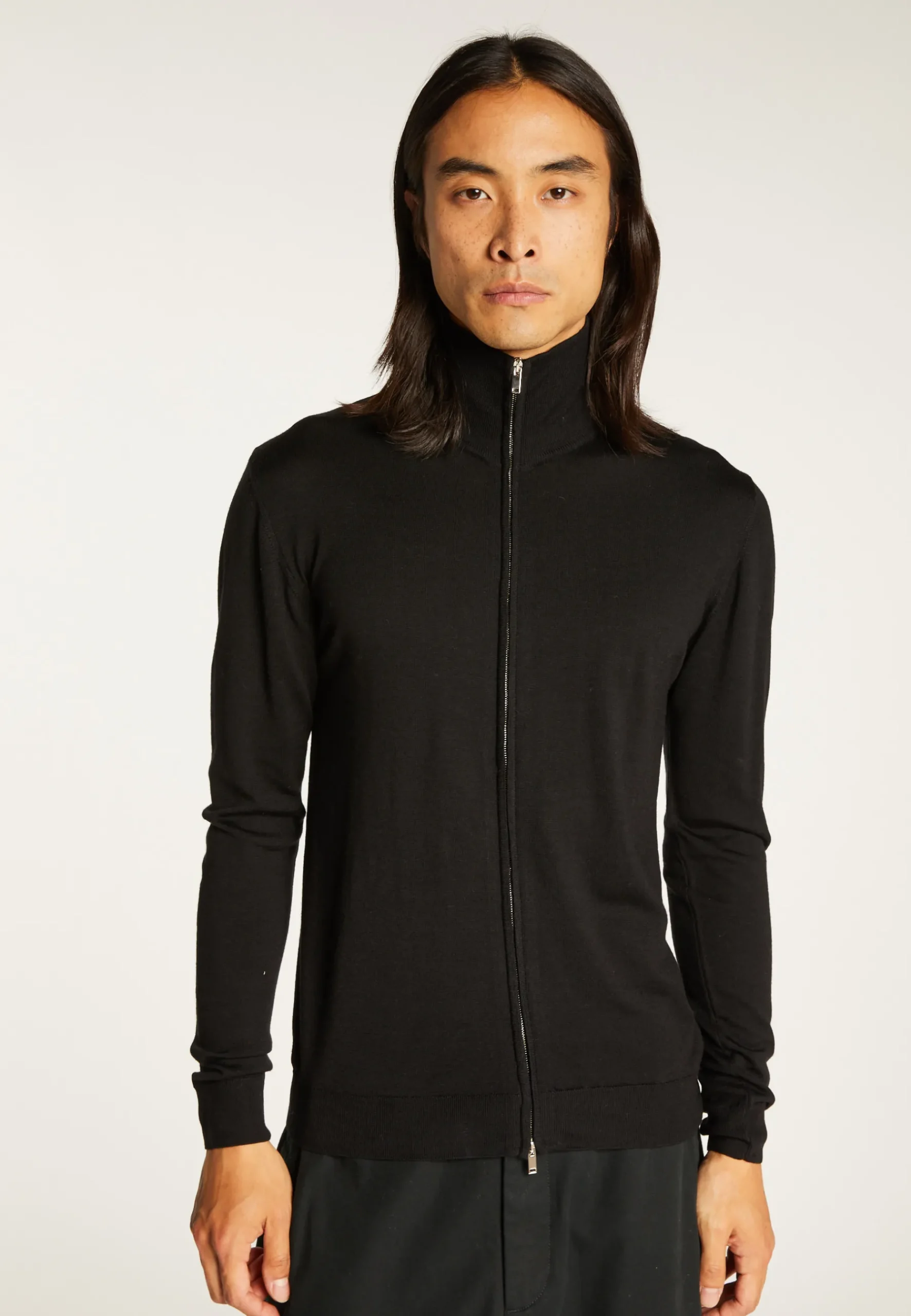 Montagut Vestes Et Cardigans-Gilet zippé en laine mérinos - Estian 01-Noir