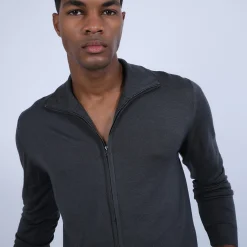 Montagut Vestes Et Cardigans-Gilet zippé en laine mérinos - Estian 10-Gris foncé