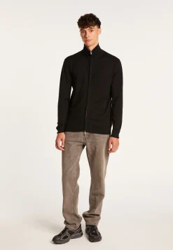 Montagut Vestes Et Cardigans-Gilet zippé en laine mérinos - Estian 01-Noir