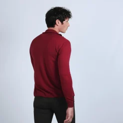 Montagut Vestes Et Cardigans-Gilet zippé en laine mérinos - Estian 51-Bordeaux