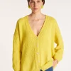 Montagut Vestes Et Cardigans-Grand gilet en velours de coton - Mounia 08-Jaune