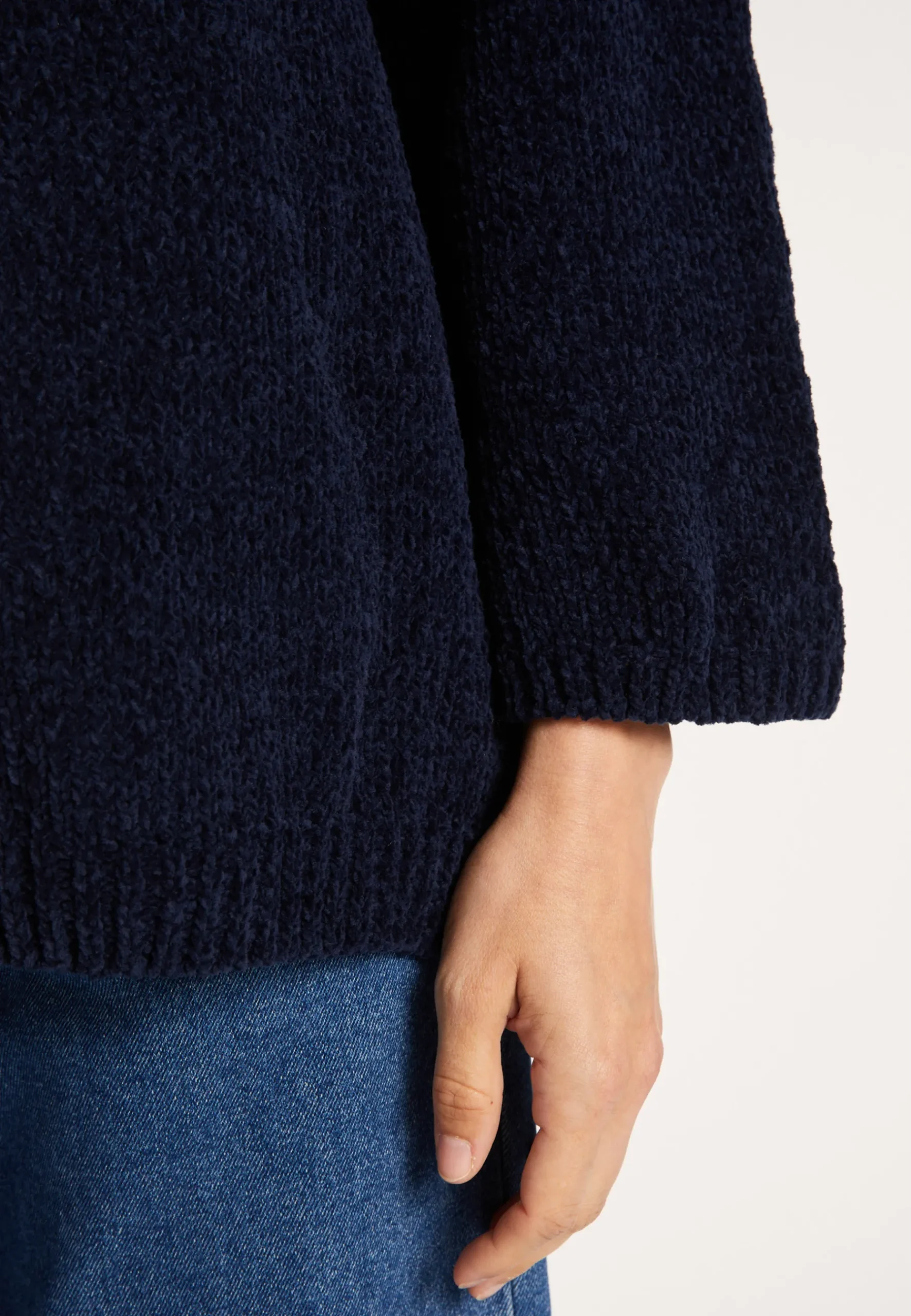 Montagut Vestes Et Cardigans-Grand gilet en velours de coton - Mounia 05-Bleu marine