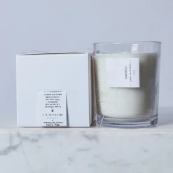 Montagut Bougies-Grande bougie d'intérieur - Bois de Oud 02-Blanc