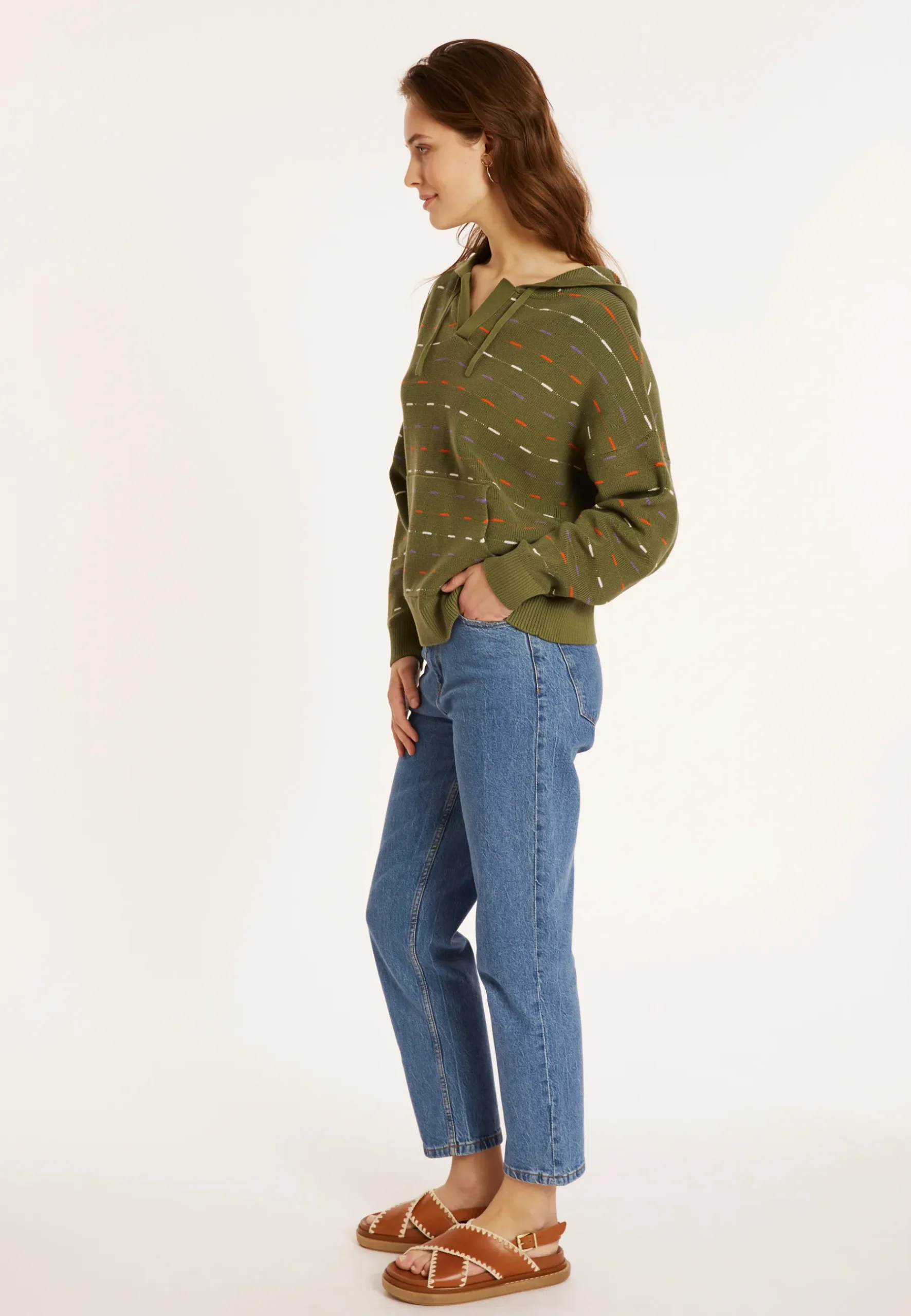 Montagut Pulls-Hoodie en coton - Melanie 83-Kaki