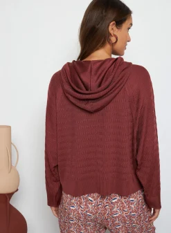 Montagut Pulls-Hoodie en Fil Lumière - Sylla 51-Bordeaux
