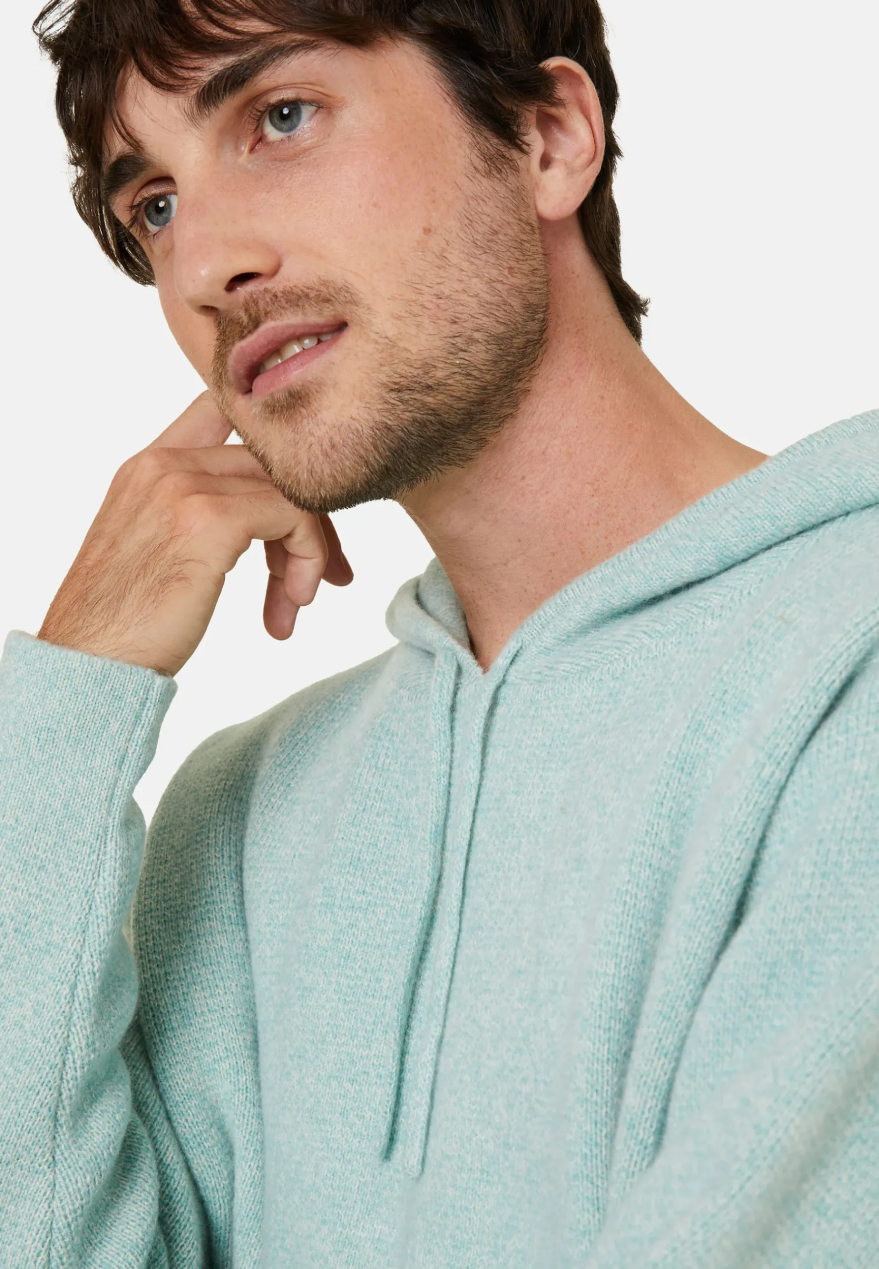 Montagut Pulls-Hoodie en laine et cachemire - Fabio 94-Vert amande