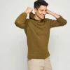 Montagut Pulls-Hoodie ras du cou en lin - Russell 83-Kaki