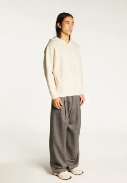 Montagut Pulls-Hoodie unisexe en laine et cachemire - Fabio 82-Ecru