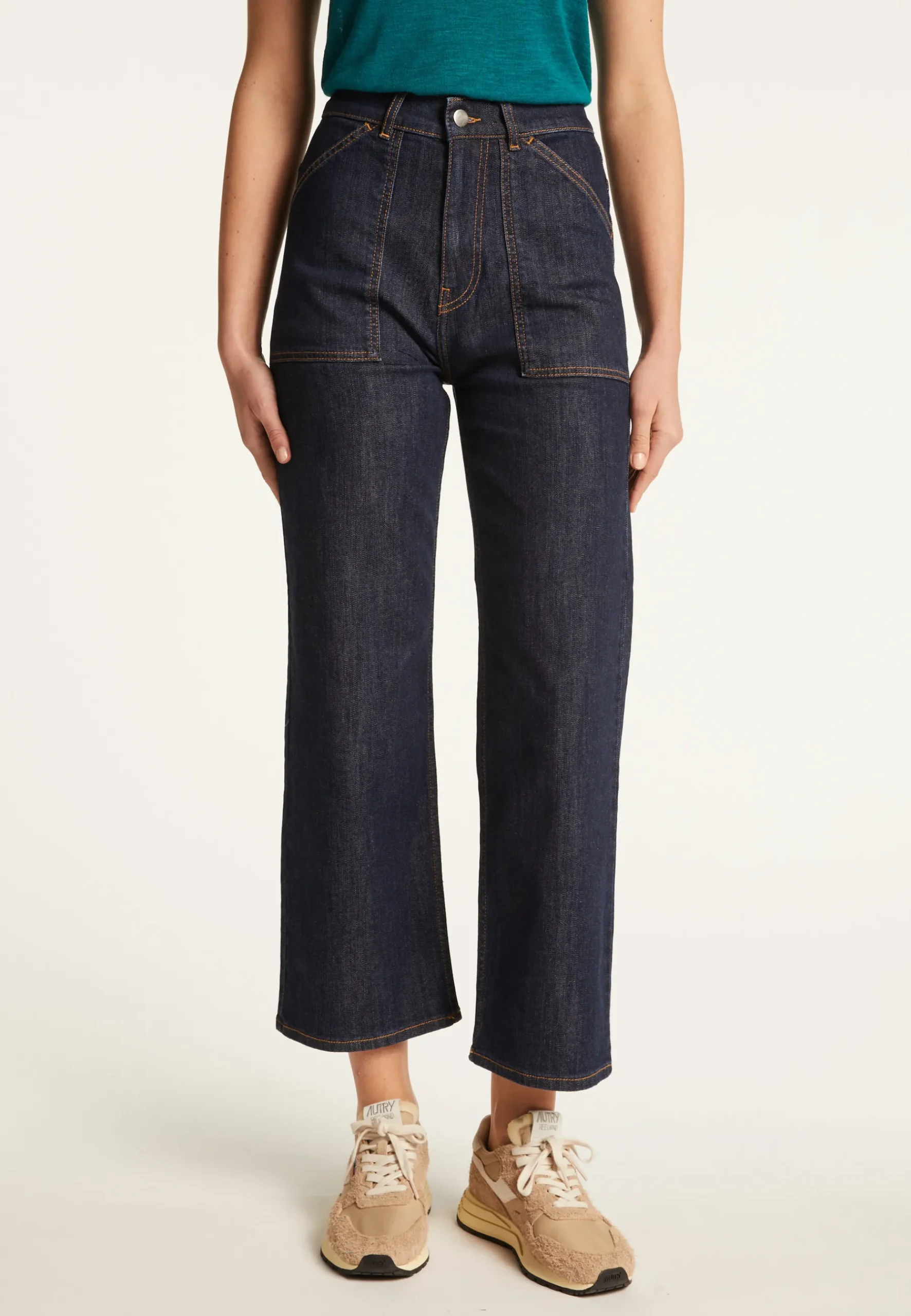 Montagut Pantalons Et Shorts-Jean en coton - Yvonne 05-Bleu marine