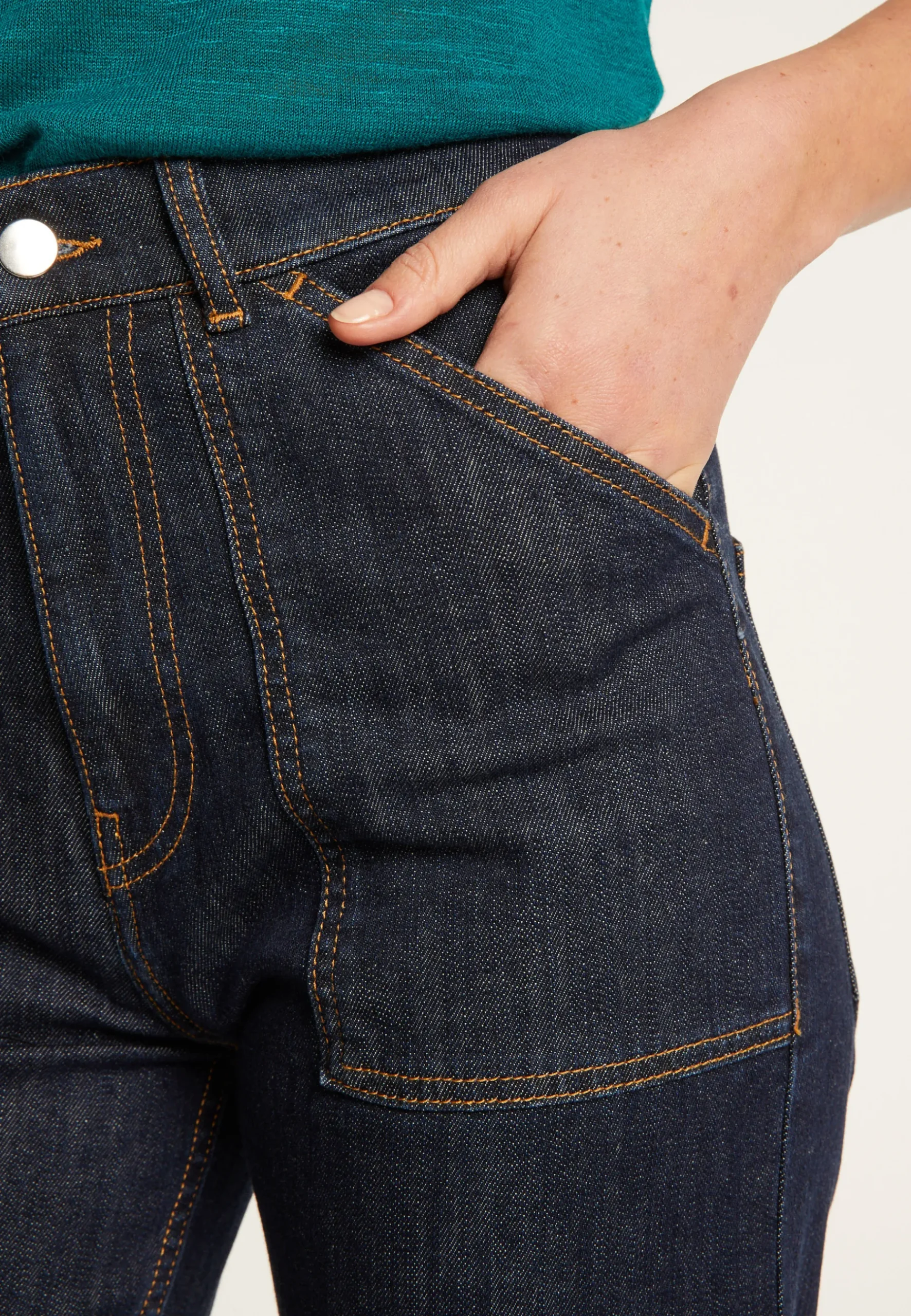 Montagut Pantalons Et Shorts-Jean en coton - Yvonne 05-Bleu marine