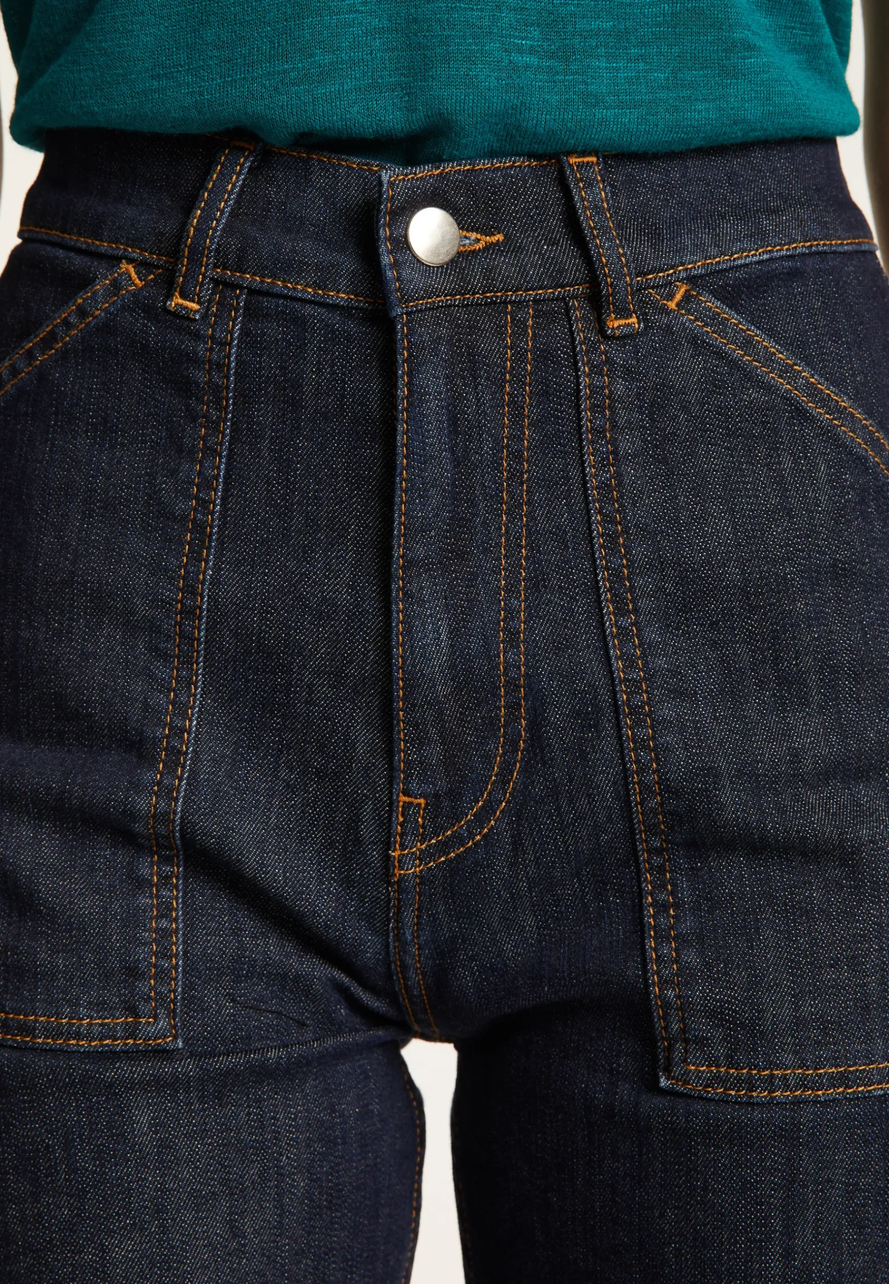 Montagut Pantalons Et Shorts-Jean en coton - Yvonne 05-Bleu marine
