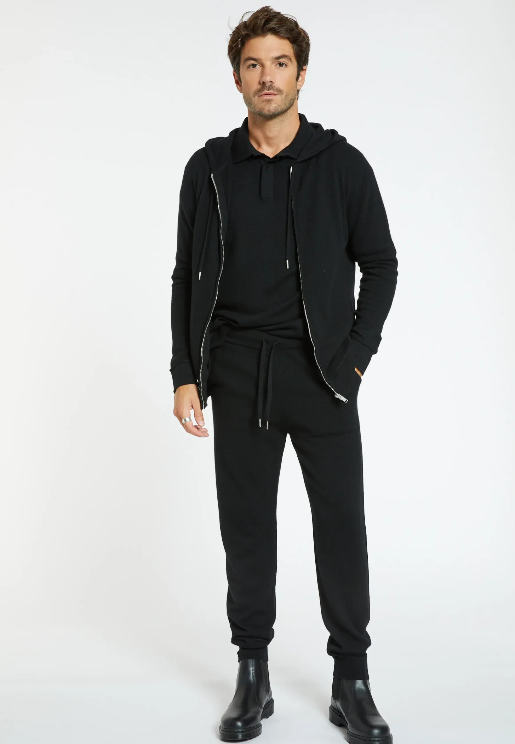 Montagut Pantalons Et Shorts-Jogger à poches en cachemire - Emery 01-Noir