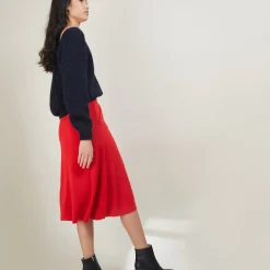 Montagut Jupes Et Robes-Jupe à poches en laine - Gracia 52-Rouge