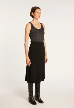 Montagut Jupes Et Robes-Jupe à poches en laine - Gracia 01-Noir