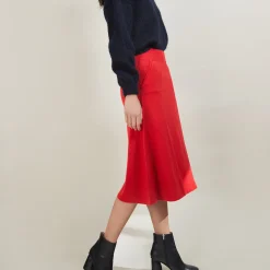 Montagut Jupes Et Robes-Jupe à poches en laine - Gracia 52-Rouge