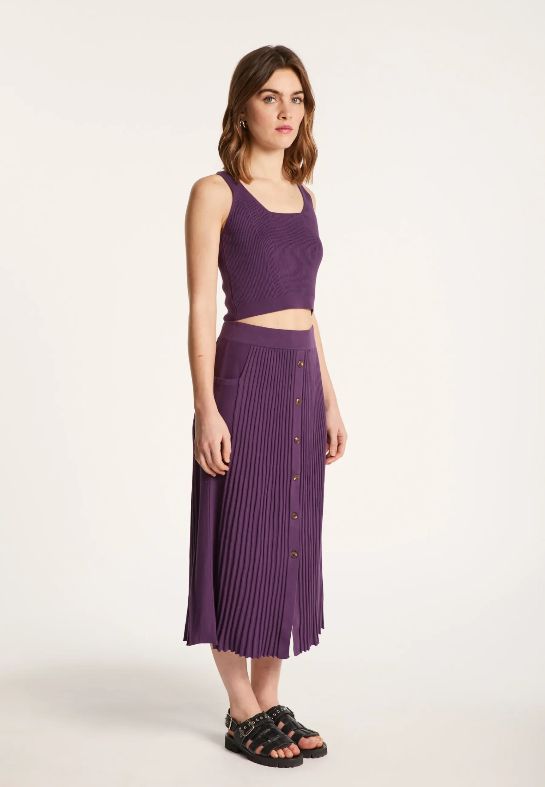 Montagut Jupes Et Robes-Jupe coton polyamide - Lorenza 17-Violet