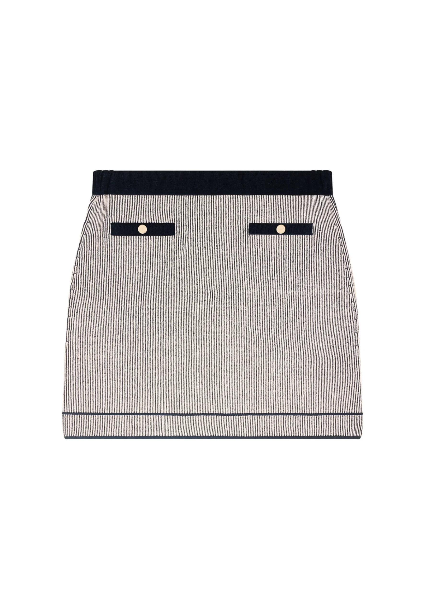 Montagut Jupes Et Robes-Jupe courte en laine et velours - Regina 05-Bleu marine