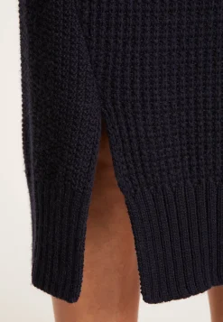 Montagut Jupes Et Robes-Jupe fendue devant en laine - Sophia 05-Bleu marine