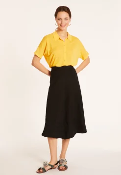 Montagut Jupes Et Robes-Jupe évasée en coton - Meredith 01-Noir