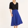 Montagut Jupes Et Robes-Jupe évasée en coton - Meredith 03-Bleu foncé