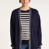 Montagut Vestes Et Cardigans-Long cardigan en lin cachemire - Narcissa 05-Bleu marine