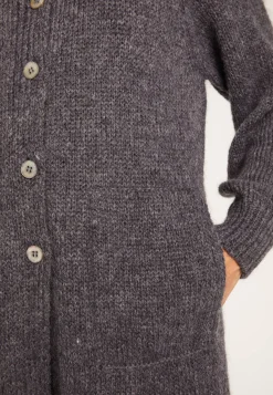 Montagut Vestes Et Cardigans-Long gilet à poches en mohair - Gaya 10-Gris foncé