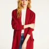 Montagut Vestes Et Cardigans-Long gilet en laine alpaga manches ballons - Damy 20-Rouge foncé