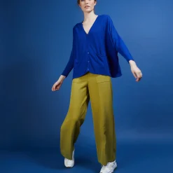 Montagut Vestes Et Cardigans-Long gilet en lin - Ballon 03-Bleu foncé