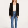 Montagut Vestes Et Cardigans-Long gilet en lin flammé - Naelle 01-Noir