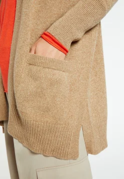Montagut Vestes Et Cardigans-Long gilet laine et cachemire - Cabery 88-Camel