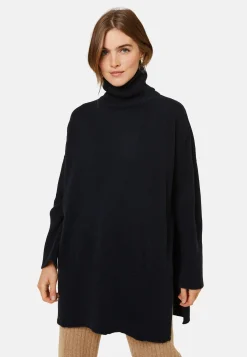 Montagut Pulls-Long pull ample en laine et cachemire - Galice 05-Bleu marine