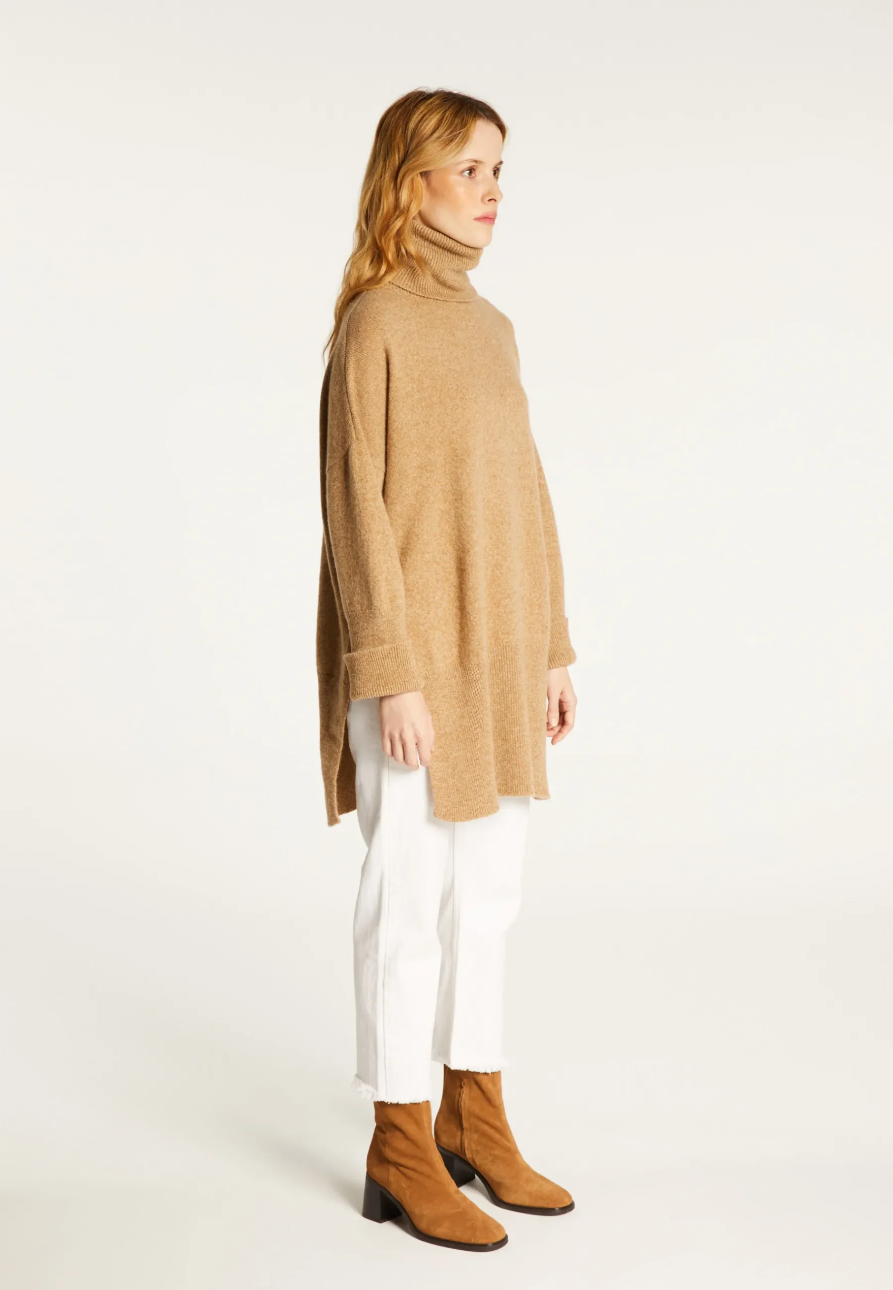 Montagut Pulls-Long pull ample en laine et cachemire - Galice 88-Camel