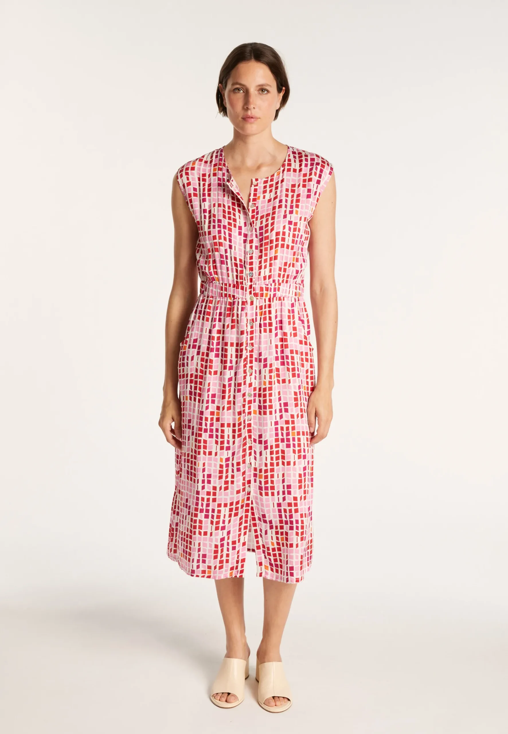 Montagut Jupes Et Robes-Longue robe à motifs mosaïque - Alicante 25-Rose moyen