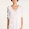 Montagut Pulls-Longue tunique en lin flammé - Carl 02-Blanc