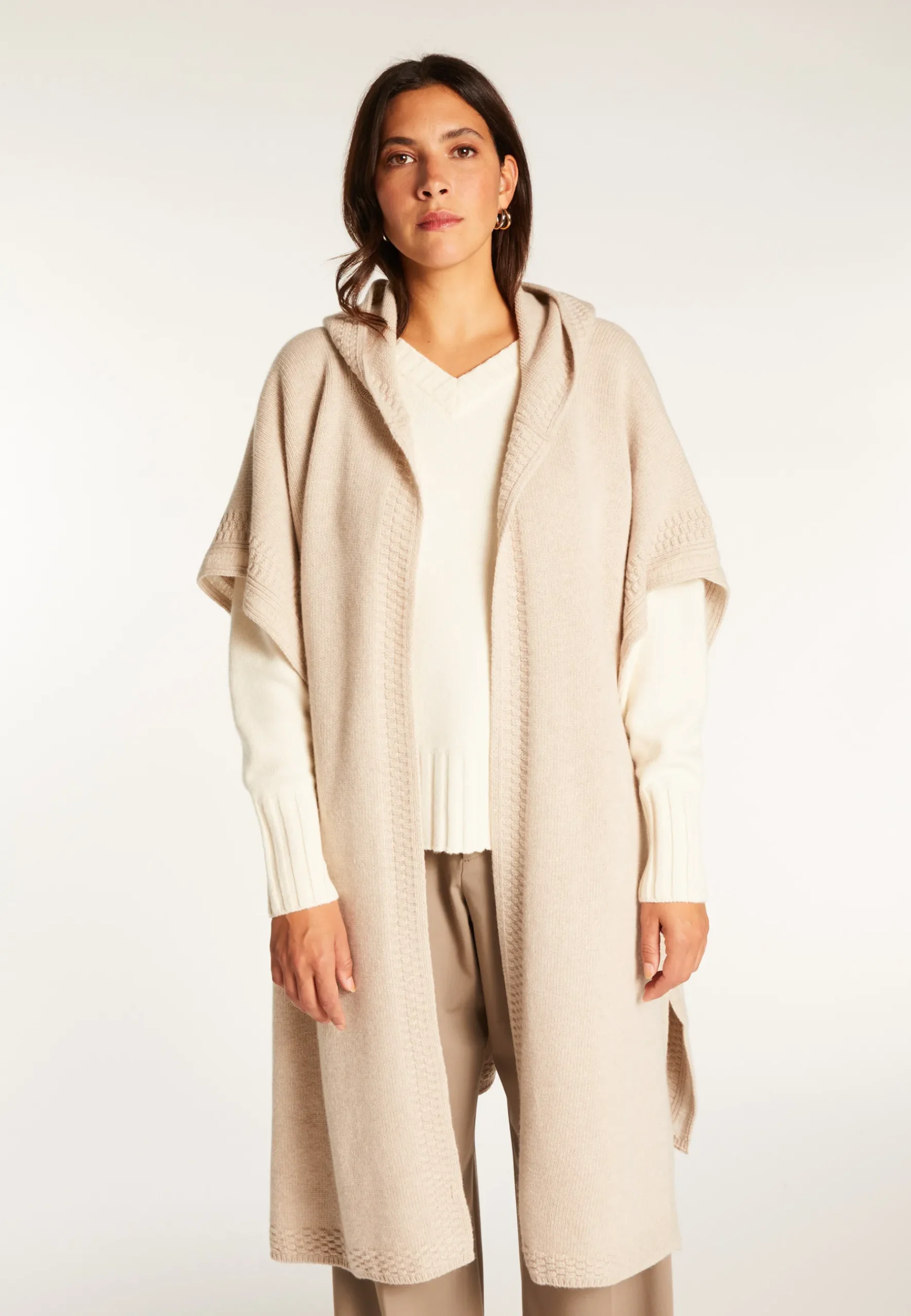 Montagut Pulls-Longue tunique sans manches - Venus 13-Beige moyen